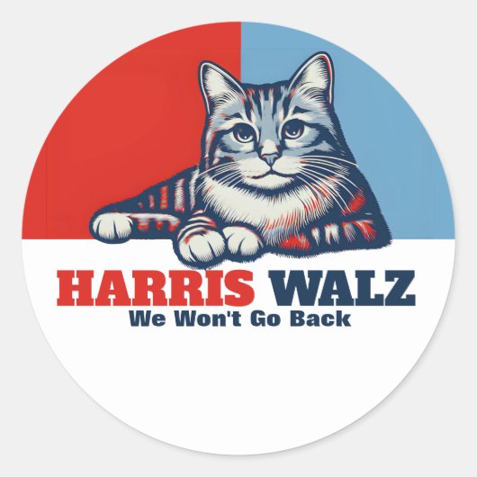 Harris Walz Campaign Runder Aufkleber (Vorderseite)