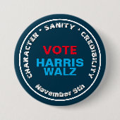 HARRIS WALZ Charakter Sanitäts-Glaubwürdigkeit Button (Vorderseite)