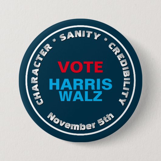 HARRIS WALZ Charakter Sanitäts-Glaubwürdigkeit Button (Vorderseite)