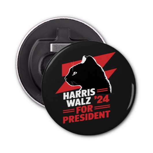 Harris Walz Childless Cat Ladys T - Shirt Flaschenöffner (Vorderseite)