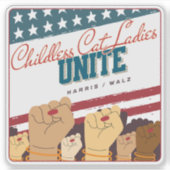 Harris Walz Childless Cat Ladys Unite Fats Aufkleber (Vorderseite)
