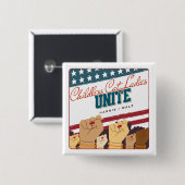 Harris Walz Childless Cat Ladys Unite Fats Button (Vorne & Hinten)