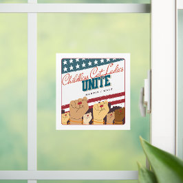 Harris Walz Childless Cat Ladys Unite Fats Fensteraufkleber