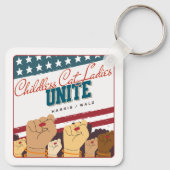 Harris Walz Childless Cat Ladys Unite Fats Schlüsselanhänger (Rückseite)