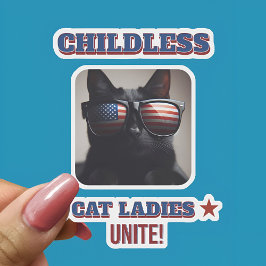 Harris Walz Childless Cat Ladys Unite Foto Cat Aufkleber