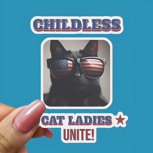 Harris Walz Childless Cat Ladys Unite Foto Cat Aufkleber
