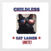 Harris Walz Childless Cat Ladys Unite Foto Cat Fensteraufkleber (Blatt)