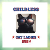 Harris Walz Childless Cat Ladys Unite Foto Cat Fensteraufkleber (Blatt 3)