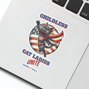 Harris Walz Childless Cat Ladys Unite Herde Cat Aufkleber