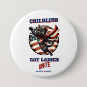 Harris Walz Childless Cat Ladys Unite Herde Cat Button (Vorderseite)