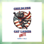 Harris Walz Childless Cat Ladys Unite Herde Cat Fensteraufkleber (Blatt 3)