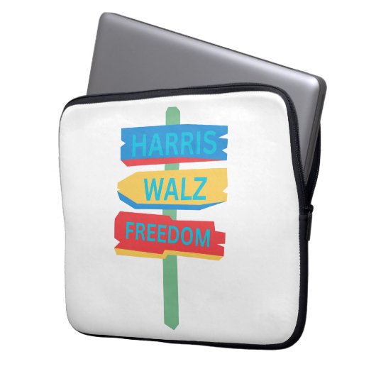 Harris Walz Coconut Tree Laptopschutzhülle (Vorderseite Links)