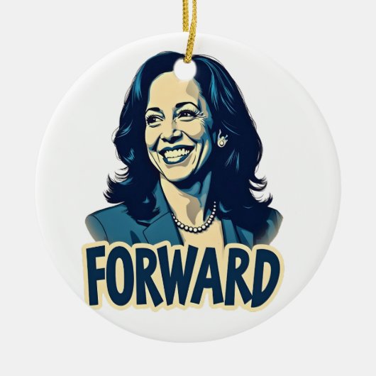 Harris Walz Election 2024 Forward Gift Keramik Ornament (Vorne)
