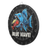 Harris Walz Election Blue Waves Democratic Fish Dartscheibe (Vorderseite rechts)