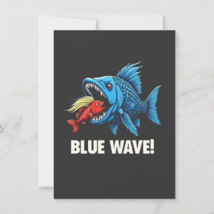Harris Walz Election Blue Waves Democratic Fish Einladung