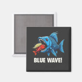 Harris Walz Election Blue Waves Democratic Fish Magnet (Vorderseite/Rückseite)