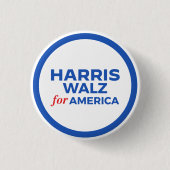 Harris Walz für Amerika 2024 Button (Vorderseite)