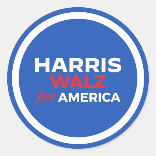 Harris Walz für Amerika 2024 Runder Aufkleber (Vorderseite)