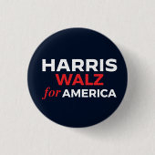 Harris Walz für Amerika Button (Vorderseite)