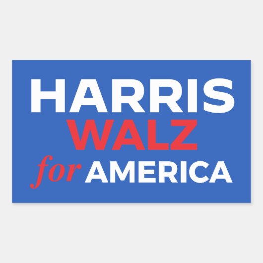 Harris Walz für Amerika Rechteckiger Aufkleber (Vorderseite)