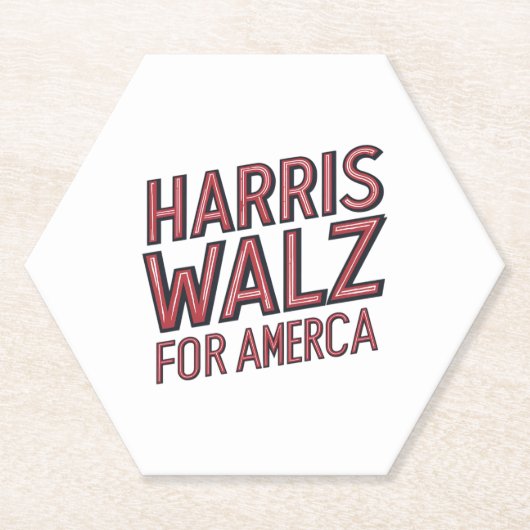Harris walz für Amerika Untersetzer (Vorderseite)