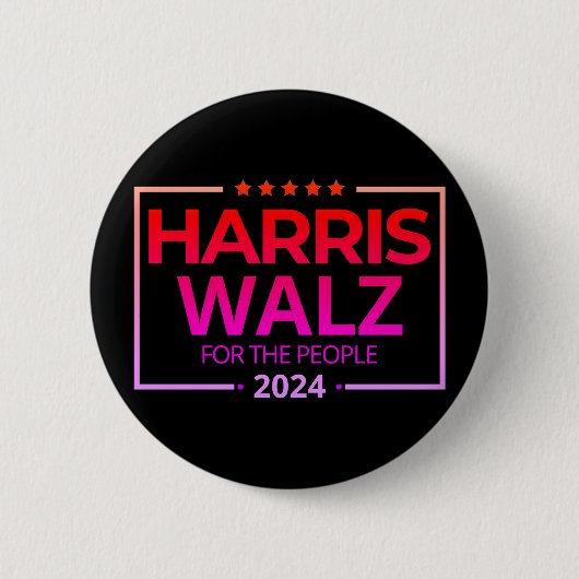 Harris walz für die Menschen 2024 Button (Vorderseite)