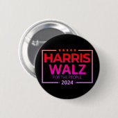 Harris walz für die Menschen 2024 Button (Vorne & Hinten)