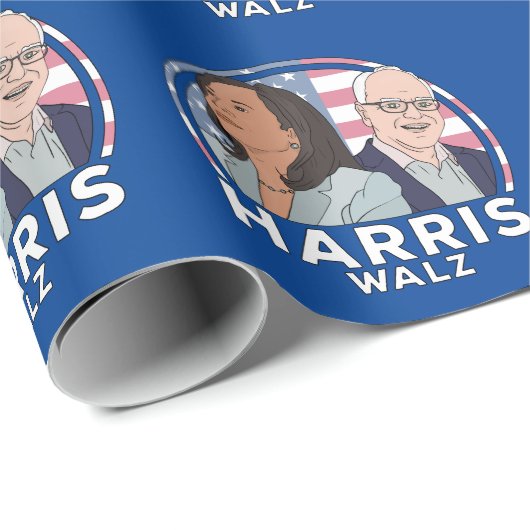 Harris Walz Geschenkpapier (Rolleneckpunkt)