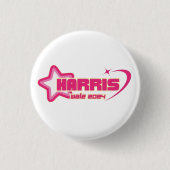 Harris Walz Girly Pink Stars und Präsident des Her Button (Vorderseite)