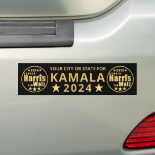 Harris Walz Gold Wahl Personalisiert politische Autoaufkleber