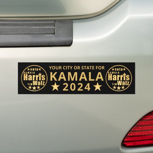 Harris Walz Gold Wahl Personalisiert politische Autoaufkleber (Auf Auto)