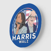 Harris Walz Große Wanduhr (Winkel)