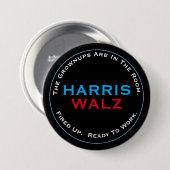 HARRIS WALZ Grownups sind bereit zur Arbeit Button (Vorne & Hinten)