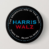HARRIS WALZ Grownups sind bereit zur Arbeit Button (Vorderseite)