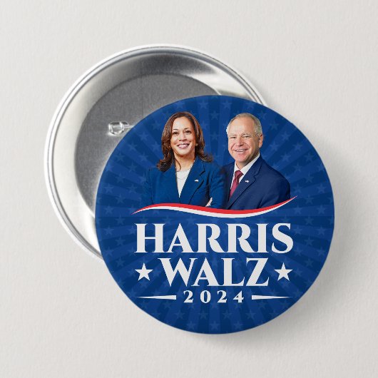 Harris Walz im Foto 2024 Button (Vorne & Hinten)