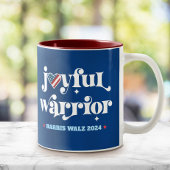 Harris Walz Joyful Warrior USA Flag Heart Navy Zweifarbige Tasse