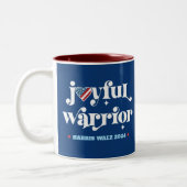 Harris Walz Joyful Warrior USA Flag Heart Navy Zweifarbige Tasse (Links)