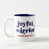 Harris Walz Joyful Warrior USA Flag Herz White Zweifarbige Tasse (Links)