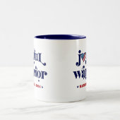 Harris Walz Joyful Warrior USA Flag Herz White Zweifarbige Tasse (Mittel)
