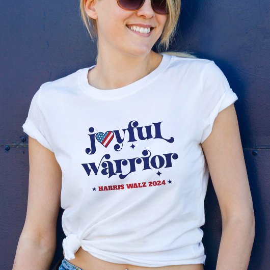 Harris Walz Joyful Warrior USA Flag Herzwahl T-Shirt