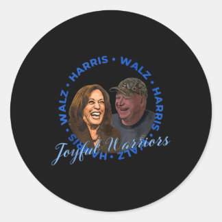Harris Walz Joyful Warriors Walz Kamala Harris 202 Runder Aufkleber