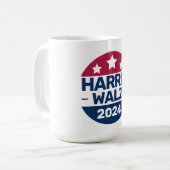 Harris Walz Kampagne 2024 für Präsident Patriotic Kaffeetasse (Vorderseite Links)