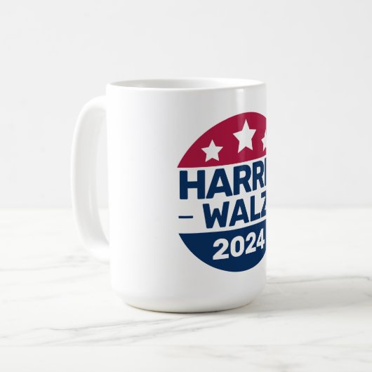 Harris Walz Kampagne 2024 für Präsident Patriotic Kaffeetasse (Vorderseite Links)