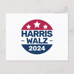 Harris Walz Kampagne 2024 für Präsident Patriotic Postkarte