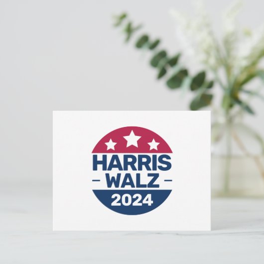 Harris Walz Kampagne 2024 für Präsident Patriotic Postkarte (Stehend Vorderseite)