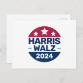 Harris Walz Kampagne 2024 für Präsident Patriotic Postkarte (Vorne/Hinten)