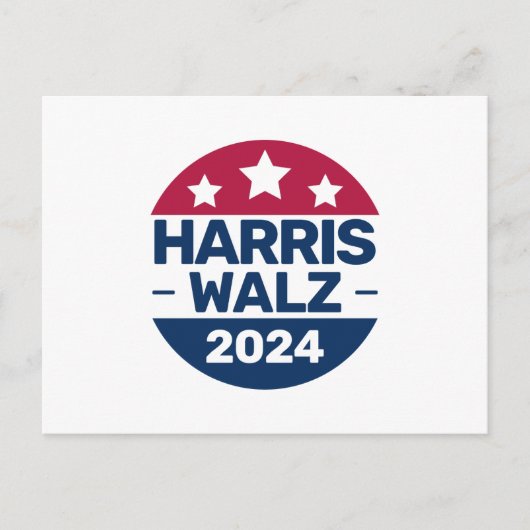 Harris Walz Kampagne 2024 für Präsident Patriotic Postkarte (Vorderseite)
