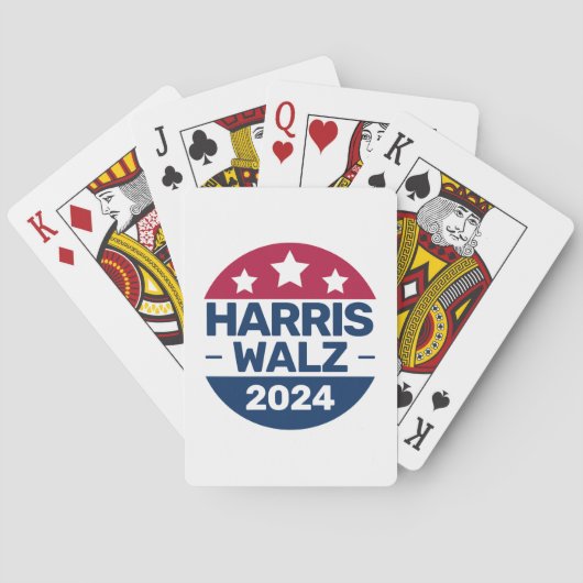 Harris Walz Kampagne 2024 für Präsident Patriotic Spielkarten (Rückseite)