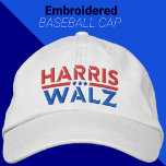 Harris Walz Kampagne 2024 Kamala Harris & Tim Walz Bestickte Baseballkappe<br><div class="desc">Diese bestickte Baseballkappe für die Harris-Walz Kampagne 2024 verbindet schlichtes Design mit patriotischem Flair. Die Typografie mit "Harris - Walz" in fett gedruckten, Hauptstadt-Buchstaben ist einfach, aber mächtig und ergänzt perfekt das Rot, Weiß und Blau der amerikanischen Fahne. Das saubere, moderne Design zeigt nicht nur nationalen Stolz, sondern fördert auch...</div>