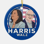 Harris Walz Keramik Ornament (Vorne)
